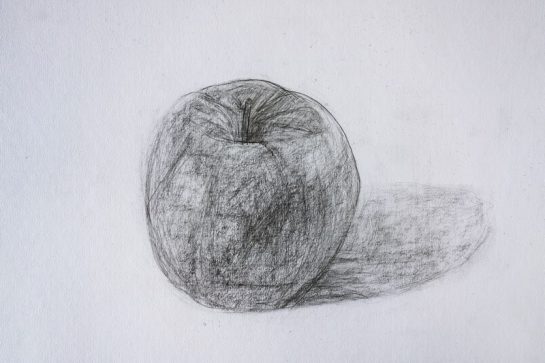 鉛筆デッサン・りんご（小３）