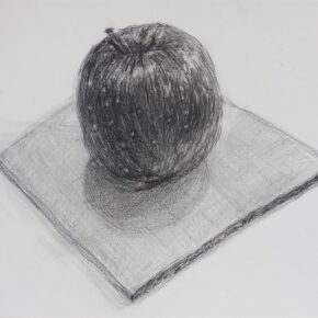 鉛筆デッサン（リンゴと段ボール）2024（小４）