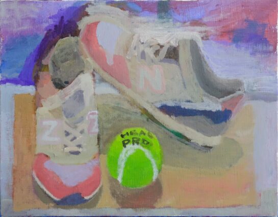 アクリル静物画・靴とテニスボール（小６）