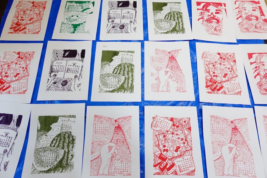 シルクスクリーンのカレンダー〜刷り上がり