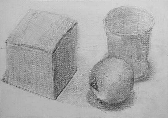 静物基礎デッサン完成（小４）
