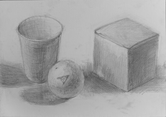 静物基礎デッサン完成（小６）