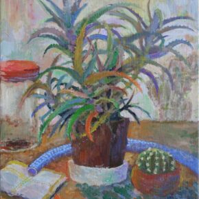 想定アクリル画（アロエを使って）生徒作品（中１）｜千葉市稲毛区の絵画教室・穴川キッズアトリエ・ベアヒェン