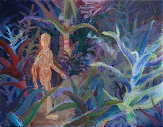 想定アクリル画(アロエを使って)生徒作品(中2)|千葉市稲毛区の絵画教室・穴川キッズアトリエ・ベアヒェン