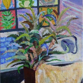 想定アクリル画（アロエを使って）生徒作品（小６）｜千葉市稲毛区の絵画教室・穴川キッズアトリエ・ベアヒェン