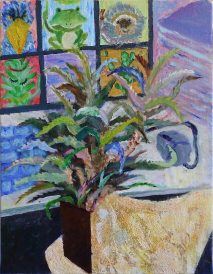 想定アクリル画(アロエを使って)生徒作品(小6)|千葉市稲毛区の絵画教室・穴川キッズアトリエ・ベアヒェン