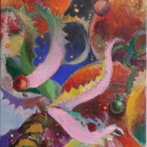 想定アクリル画（アロエを使って）生徒作品（小６）｜千葉市稲毛区の絵画教室・穴川キッズアトリエ・ベアヒェン