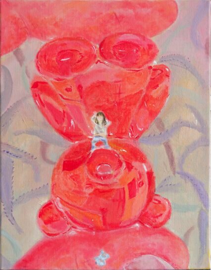 想定アクリル画(アロエを使って)生徒作品(中3)|千葉市稲毛区の絵画教室・穴川キッズアトリエ・ベアヒェン