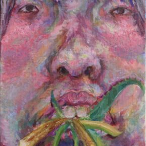 想定アクリル画（アロエを使って）生徒作品（中1）｜千葉市稲毛区の絵画教室・穴川キッズアトリエ・ベアヒェン