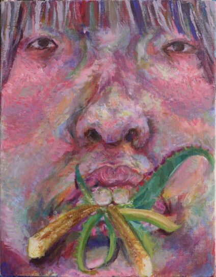 想定アクリル画(アロエを使って)生徒作品(中1)|千葉市稲毛区の絵画教室・穴川キッズアトリエ・ベアヒェン