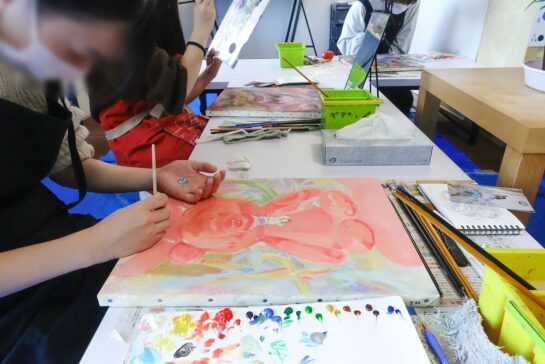 想定アクリル画ー制作風景2026年3月8日