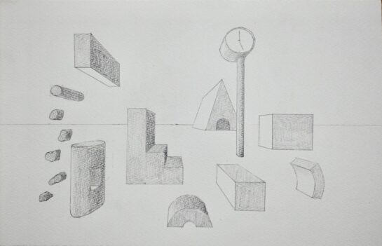 生徒作品「一点透視法」（中2）｜千葉市稲毛区の絵画教室 穴川キッズアトリエ・ベアヒェン