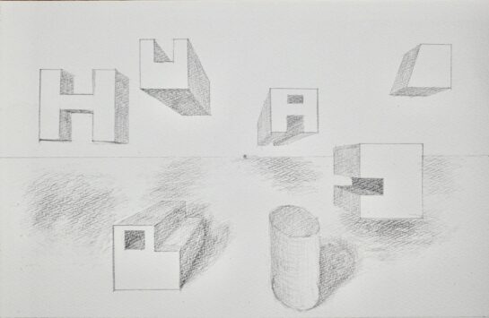 生徒作品「一点透視法」（小６）｜千葉市稲毛区の絵画教室 穴川キッズアトリエ・ベアヒェン