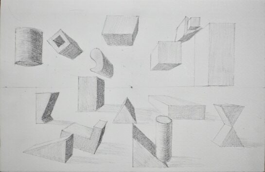 生徒作品「一点透視法」（中3）｜千葉市稲毛区の絵画教室 穴川キッズアトリエ・ベアヒェン