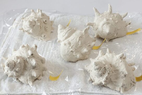 サザエの模刻（着色前）｜千葉市稲毛区の絵画教室　穴川キッズアトリエ・ベアヒェン