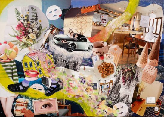 コラージュ完成作品(小６)｜千葉市稲毛区の絵画教室 穴川キッズアトリエベアヒェン