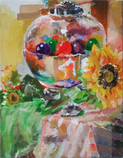 アクリル静物画（中学２年生）